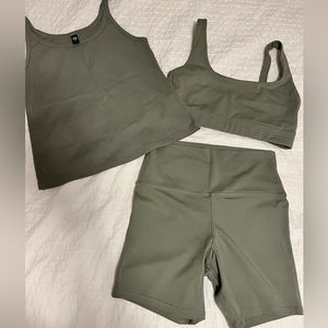 Kgmtl x ardene move collection bike shorts sports bra and tank set size large